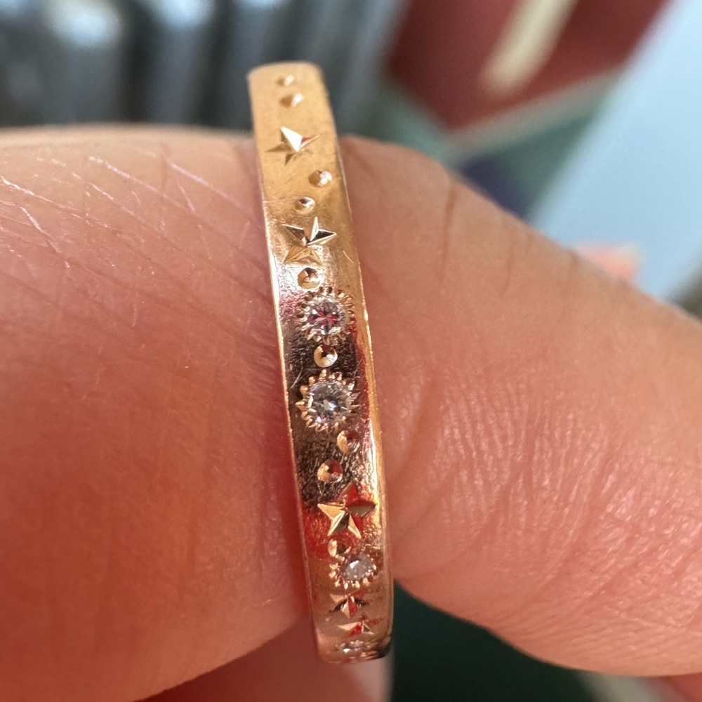 Pieces of Starr 14k Rose Gold Celestial Slice Ring - Picture 16 of 17